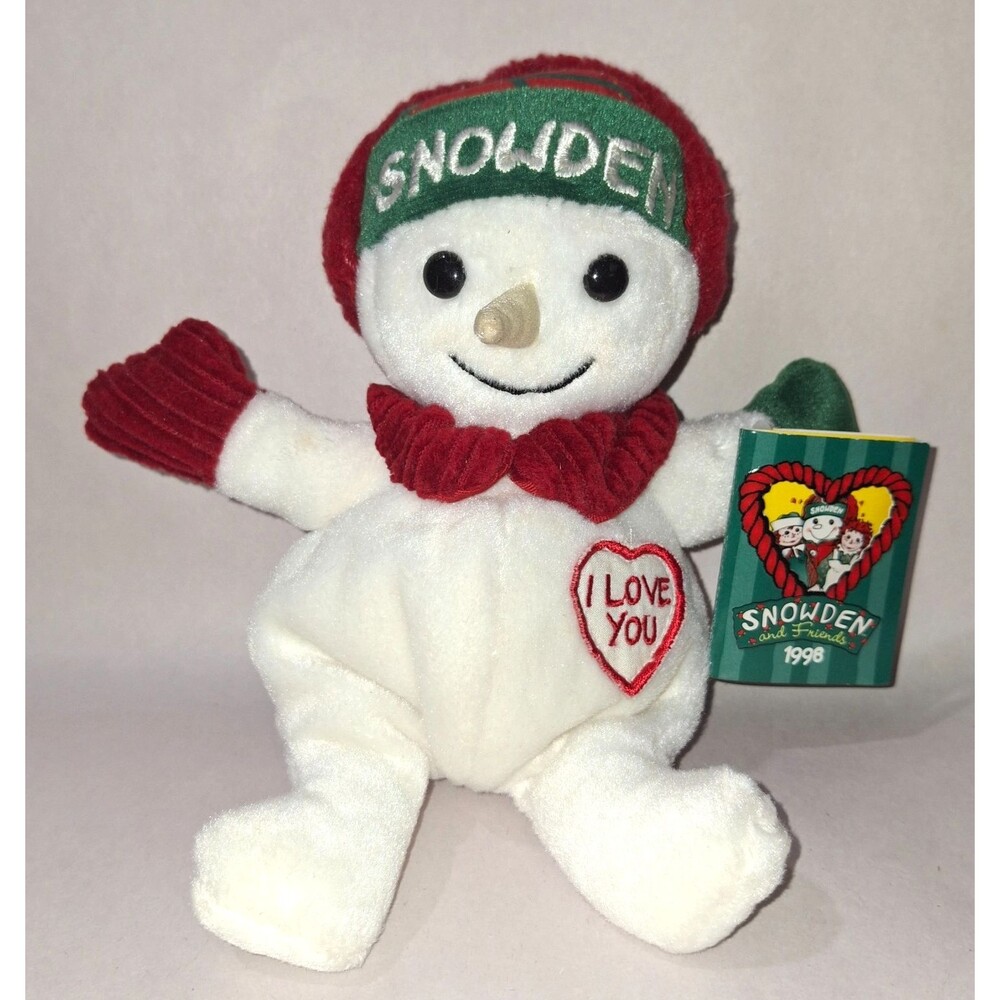 Vtg Snowden Snowman I Love You Commonwealth Plush 1998 Target Exclusive 8" w Tag